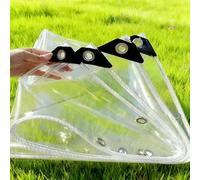 Bâche Imperméable Transparente 100 x 325 cm PVC Bache de Protection Exterieur Jardin Résistant à La Poussière pour Terrasse, Balcon, Jardin, Couleur Transparente