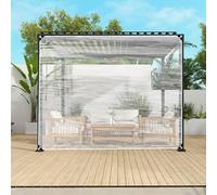 Bâche Imperméable Transparente 135 x 150 cm Bâche Armée Transparente 400 G M², Indéchirable, sur Mesure avec Corde pour Exterieur, Jardin, Tonnelle, A