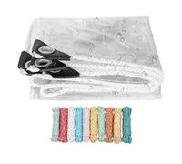 Bâche Imperméable Transparente 145 x 480 cm Résistante à La Pluie Bâche Extérieur Imperméable Transparente Epaisse Multifonction Utilisable en Extérieur, Couleur Transparente