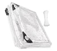 Bâche Imperméable Transparente 150 x 240 cm avec Corde Bache de Protection Exterieur Salon de Jardin et Résistante pour Piscine, Jardin, Voiture, Mobilier, Couleur Transparente