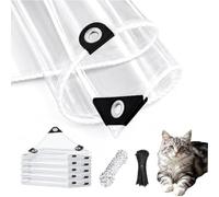 Bâche Imperméable Transparente, 2.4×3.4M Bâche Étanche Transparente avec Oeillets, Bâche Imperméable en PE Transparent, avec 10m Corde de Fixation, pour Balcon, Pare-Vent, Bac à Sable, Extérieur