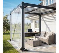 Bâche Imperméable Transparente 3.7 x 3.8 m avec Œillets - Imperméable - Transparent Résistant Aux UV Cover All Bâche à Oeillets pour Jardin, Piscine, Bois, Transparent