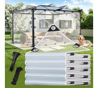 Bâche Imperméable Transparente, 4.8×5.8M Bâche Étanche Transparente avec Oeillets, Bâche Imperméable en PETransparent, avec 10m Corde de Fixation, pour Balcon, Pare-Vent, Bac à Sable, Extérieur