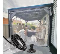 Bâche Imperméable Transparente avec œillets Vinyle PVC Robuste Pliable Bâche Coupe-Vent Ripstop Imperméable Extérieure pour Plantes De Jardin De Terrasse De Bateau(Size:3x5m/9x16ft,Color:Effacer)