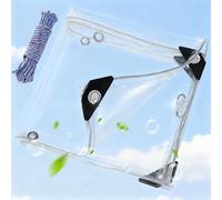 Bâche Imperméable Transparente avec Oeillet 135 x 250 cm en PVC Transparent Bâche Imperméable et Transparente Epaisse Multifonction pour Meubles de Jardin, Couleur Transparente