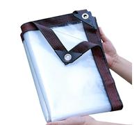 Bâche Imperméable Transparente en PE Très Résistante avec Œillets Renforcés, Bâche Plastique Transparente pour Extérieur Serre Pergola Camping Jardin Plantes Voiture(1x8m/3.3x26.2ft)