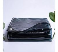 Bâche Imperméable Transparente Noire,0.35mm-400g/㎡ Bâches En Vinyle Pvc Très Résistantes,Rideau De Pluie Clair,Bâche En Plastique De Jardin Extérieur,Avec œillets Renforcés,LxH-3.2x2.5m/10.5x8.2ft