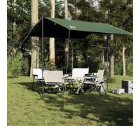 Bâche imperméable verte 300 x 294 cm avec revêtement en polyuréthane pour le camping et le trekking, bâche robuste avec coutures scellées comme protection contre le soleil et la pluie, légère et