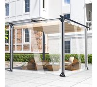 Bâche Industrielle Bâche Transparente avec œillets, Pergola en PVC Durable,450g/m² Rideau d'extérieur 3.2x2.6m Auvent Transparent Terrasse, Gazebo, Serre,avec Corde et Attaches-câbles