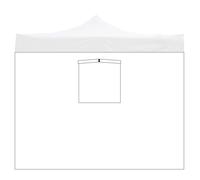 Bâche latérale 3 x 2 m blanche imperméable avec fenêtre pour tonnelle pliante Market Pro