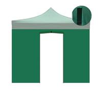 Bâche latérale imperméable verte 3x2m avec porte enroulable pour tonnelle pliable 3x3m