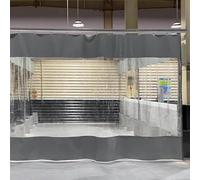 Bâche latérale robuste et imperméable en vinyle transparent avec œillets pour utilisation en extérieur - 0,5 mm d'épaisseur - Gris - 1,8 x 2 m et 3 x 2,2 m