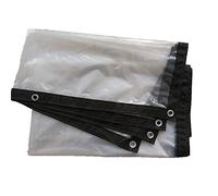 Bâche légère imperméable de 5 mm avec œillets - Bâche en polyéthylène résistante à la déchirure pour jardin et extérieur - Transparente, 2 x 2 m