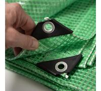 Bâche Leno 140 g/m² 2 x 3 m vert/transparent