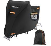 Bache Moto Exterieur Etanche Universelle Extérieure Robuste: Protection Supérieure avec Fenêtre de Plaque d'Immatriculation & 4 Bandes Réfléchissantes - L(220x95x110 cm)
