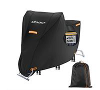 Bache Moto Exterieur Etanche Universelle Extérieure Robuste: Protection Supérieure avec Fenêtre de Plaque d'Immatriculation & 4 Bandes Réfléchissantes - XL(208x95x125 cm)