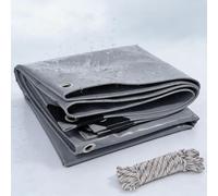 Bâche Multi-Usage 185 x 240 cm Imperméable, Ultra Lourde et Résistante, Anti UV, Anti-Déchirure et Résistante avec Oeillets Cover All Bâche à Oeillets pour Meubles, Jardin, Gris