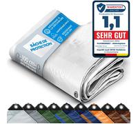 Bâche multifonction de protection imperméable 240 g/m², œillets de fixation robustes, Blanc 3 x 5 m
