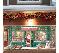 Bâche Noël bonshommes de neige avec lanternes - décoration hivernale 400x180 cm