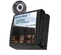 Bâche noire, imperméable et robuste, 2 x 3 m, pour camping, extérieur, camping, résistante aux UV avec œillets, 140 g/m²