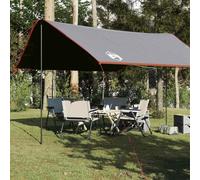 Bâche orange imperméable, 430 x 380 x 210 cm, tissu Oxford 210D avec revêtement PU, abri de camping léger pour le trekking, protection solaire et contre la pluie, poteaux et sac de transport inclus