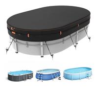 BâChe Ovale 500D pour Piscine Hors Sol, RéSistante Aux UV Et Aux DéChirures,245x440cm, Protection Coupe-Vent