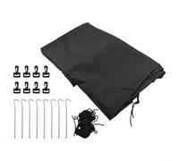 Bâche ovale pour piscine hors sol, résistante aux intempéries, imperméable, robuste avec accessoires, en polyester noir, convient pour piscines de 2,7 x 5,5 m à 5,5 x 10,1 m