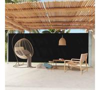 Bache Pergola, Auvent latéral rétractable de Patio 200x600 cm Noir pour Balcon, Terrasse Et Jardin