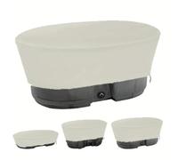 Bâche Piscine ovales Hors Sol 420D Oxford Étanche Anti-UV Coupe-Vent RéSistant aux DéChirures Protection 4 Saisons Cordon Serrage, Spa Baignoire D'été et d'hiver (Beige,135x79x63.5cm/100-Gallon)