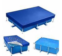 Bâche Piscine Rectangulaire 1 x 2.5 m Rectangulaire Bâche de Protection avec Cordon pour Piscines Gonflables, Bleu