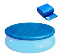 Bache Piscine Ronde, 183 cm Couverture de Protection pour Piscine Tubulaire avec Attaches en Corde, Imperméable, Anti-poussière et Résistante aux UV, Couverture pour Piscines Gonflables Hors Sol, Bleu