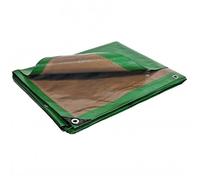 Bâche plastique 2 x 3 m Verte et marron Polyéthylène 250g/m² Traitée Anti UV