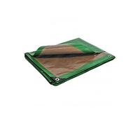 Bache plastique 8 x 12 m Verte et marron Etanche Traitée anti UV Polyéthylène 250g/m²