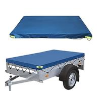 Bâche plate pour remorque - 208 x 114 x 13 cm - Avec corde de bâche - Imperméable - Coupe-vent et indéchirable - Pour de nombreuses remorques - Bleu