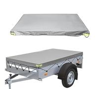 Bâche plate pour remorque - 208 x 114 x 13 cm - Avec corde - Imperméable - Coupe-vent et indéchirable - Pour de nombreuses remorques de voiture - Gris