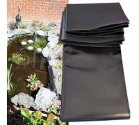 Bâche pour bassin 3x4m 4x6m 5x8m 8x10m 10x12m Noir Sous-couche très résistante pour bassin à poissons de jardin Membrane HDPE Film imperméable pour à carpes koï et poissons Fontaines et ruisseaux(4x4m