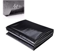 Bâche pour Bassin Jardin 10x10m Revêtement pour Étang Extérieur Piscines Noir HDPE Étang Liner pour Bassin Koi Cascades d'eau 0.12mm D'épaisseur(Taille:8x9m/26x30ft)
