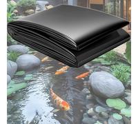 Bâche pour Bassin Jardin Hdpe Robuste Noire Bâche De Bassin Étanche Renforcée Film Épaisseur 12mil Pliable Étang Liner pour Bassins À Poissons Koi Fontaine Et Cascade(8x10m)