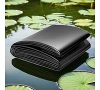 Bâche pour Bassin Jardin Membrane Imperméable Flexible Épaisseur 0,2 Mm Pliable Étang Liner Noir Membrane Renforcée pour Fontaine Cascade Petits Étangs HDPE Doublure D'étang(2x8m)