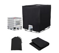 Bache pour Cuve 1000L IBC, Bache de réservoir d'eau Couvercle, Anti-UV Anti-poussière Couverture Container Réservoir IBC, Housse Protection (120 x 100 x 116 cm Le Noir)