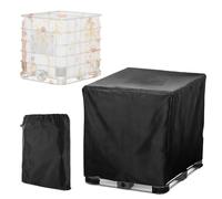 Bâche pour Cuve,300L/600L/800L /1000L Couverture Container Citerne Eau Pluie, 210D Imperméable Oxford Housse Bache de Protection Réservoir D'eau avec Sac de Rangement(Black,300L :( 81*61*100CM))