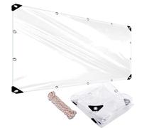 Bâche pour Pergola 100 x 650 cm en PVC, Imperméable, Transparente, Résistant Aux UV et Déchirure, Bâche de Protection avec Œillets Corde pour Meuble,Jardin, A