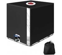 Bâche pour réservoir IBC de 1000 L, bâche noire pour réservoir d'eaux usées avec film transparent, protection UV et pluie pour une utilisati