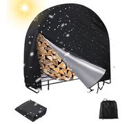 Bache pour Rond Étagère à Bois de Cheminée,Imperméable Housse pour Support de Rangement pour Bois de Chauffage,420D Oxford Couverture de Protection pour Porte Bûches Exterieur (Size:Round: 122*61*124c