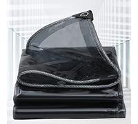 Bâche pour Serre,Noir Transparente en polyéthylène,Résistant à la Déchirure Bâche de Protection Étanche,Bâche Imperméable avec œillet,Bâche Transparente Anti UV-0,35mm D'épaisseur (1x2m)-400g/m2