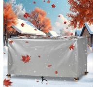 Bâche pour Table de Jardin Imperméable 400x185x70 cm, Housse de Protection Rectangle/Carrée en Oxford Robuste pour Mobilier de Terrasse & Lounge, Protection Contre le vent et la Neige en HiverArgent