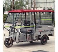 Bâche pour Tricycle Cargo Électrique, Housse Intégrale pour Cadre avec Essuie-Glace Manuel, Triporteur Moto 3 Roues, Bâche Protection Toutes Saisons-Facile à Installer(Red,160cm)
