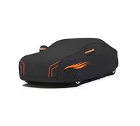 Bache pour Volkswagen Golf VI 5 Doors 2008-2012, Bache Voiture à Fermeture éclair Respirante pour l'extérieur, résistante aux UV, au Vent et à la Neige(Black Orange)