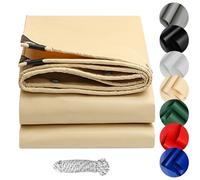 Bâche Premium, Bâche de Protection Etanche 1.4 x 3 m Étanche, Résistante Aux UV, Indéchirable, sur Mesure Couverture Étanche, Bâche PVC Universelle pour Bois Housse de Protection, Beige