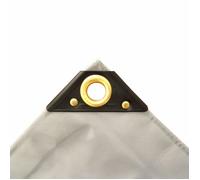 Bâche PVC 650g/m², 8 x 10m (80m²), grise, bâche de protection étanche et résistante